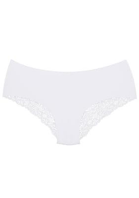 Pantaleta Sin Costura Con Encaje Blanco