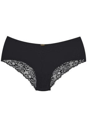 Pantaleta Sin Costura Con Encaje Negro