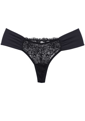 Colaless Lateral Drapeada y Encaje Negro