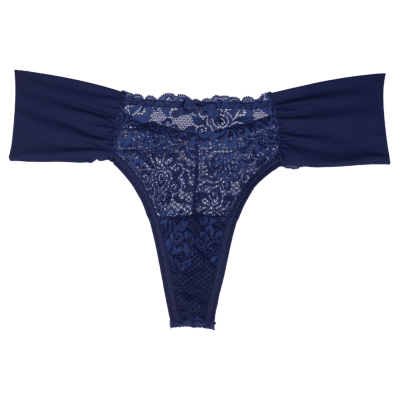 Colaless Lateral Drapeada y Encaje Azul