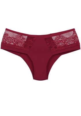 Bikini Microfibra Encaje Rojo
