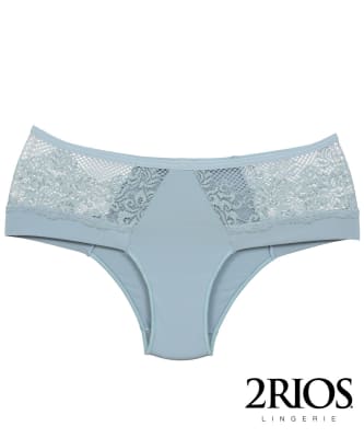 Bikini Microfibra Encaje Celeste