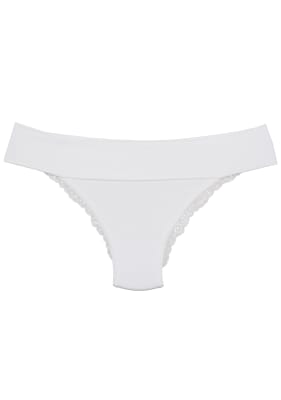 Bikini dobles en cintura y encaje Blanco
