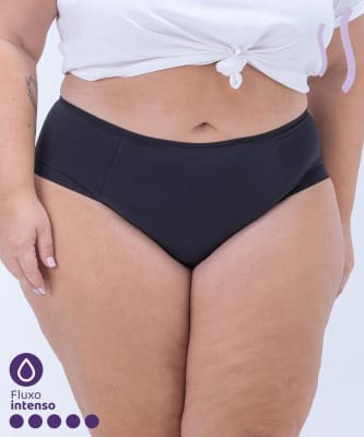 CALZON MENSTRUAL PLUS SIZE FLUJO ALTO -  NEGRO