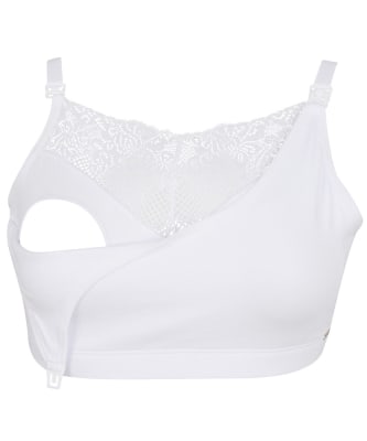 Sostén Lactancia Semi Encaje Algodón Blanco