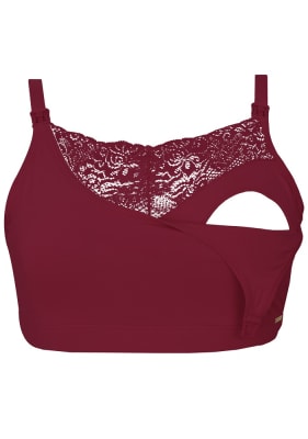 Sosten Lactancia Semi Encaje Rojo
