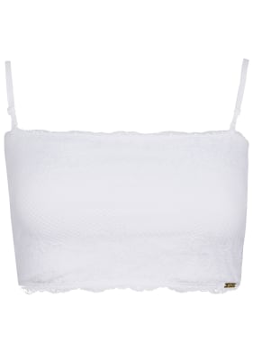 Top Strapless Encaje Blanco