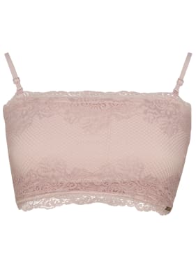 Top Strapless Encaje Palo Rosa