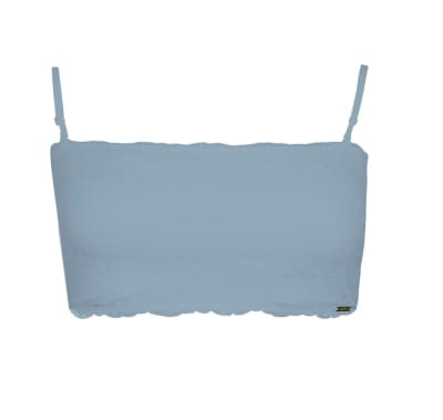 Top Strapless Encaje Celeste