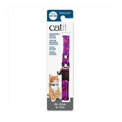 CATIT COLLAR AJUSTABLE PURPURA CON CHINITAS