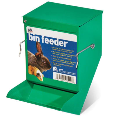 GREEN METAL BIN FEEDER