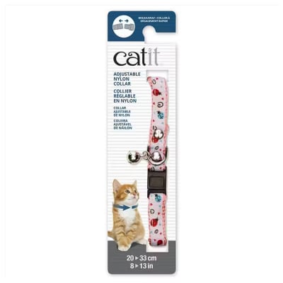 CATIT COLLAR AJUSTABLE AZUL CORAZONES ROSA