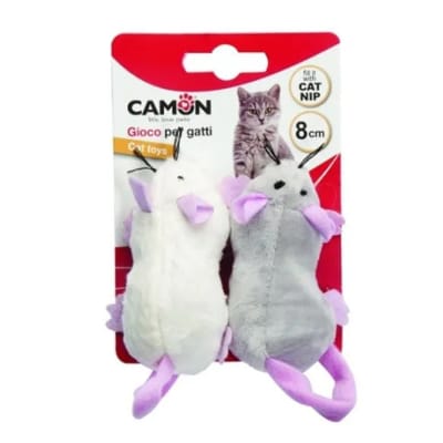JUGUETE GATO RATON CON BOLSILLO 8 CM (2 UN)