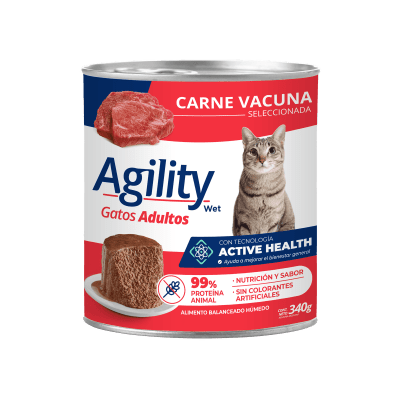 AGILITY LATA GATO ADULTO CARNE 340 GR
