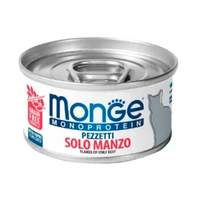 MONGE LATA GATO FLAKES VACUNO 80 GR