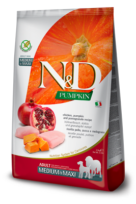 N&D PUMPKIN POLLO CALABAZA MEDIUM ADULTO 2,5 KG