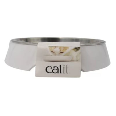 CATIT COMEDERO BORDE BAJO INDIVIDUAL BLANCO