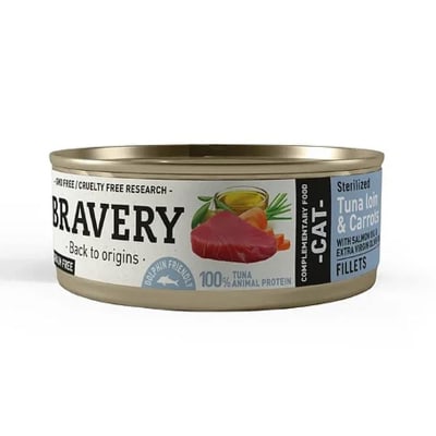 Bravery Tuna Loin And Carrots Sterilized Cat Wet Food 70 Gr