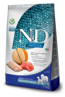 N&D OCEAN PERRO RAZAS MEDIANAS SALMON MELON 10.1 KG