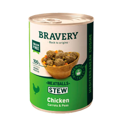 BRAVERY MEATBALL STEW CHICKEN DOG WET FOOD 415 GR