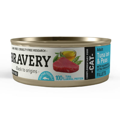 Bravery Tuna Loin And Peas Adult Cat Wet Food 70 Gr