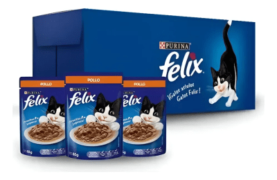 CAJA FELIX SACHET POLLO 24 UN 85 GR