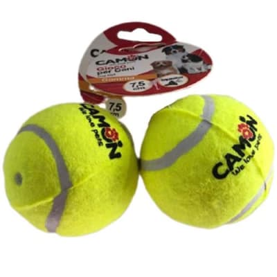 JUGUETE PERRO PELOTA TENIS CON SONIDO 2 UN (7,5 CM)