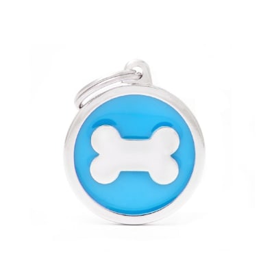 PLACA LIGHT BLUE BIG CIRCLE BONE