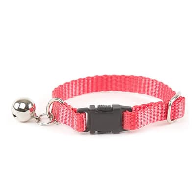 COLLAR CON CASCABEL HURÓN ROSADO