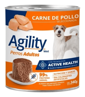 AGILITY LATA PERRO ADULTO CARNE POLLO 340 GR