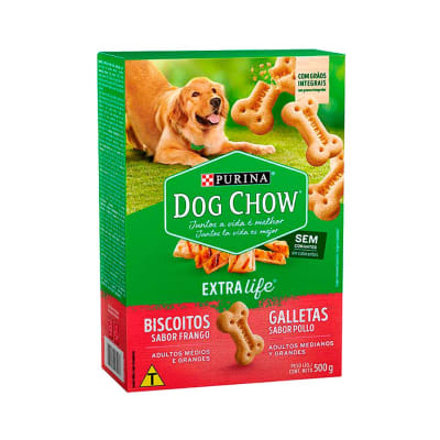 Dog Chow Galletas Perro Adulto Sabor Pollo 500g Snack