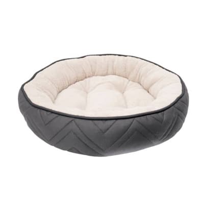 DOGIT DREAMWELL CAMA REDONDA GRIS/BLANCO 56CM