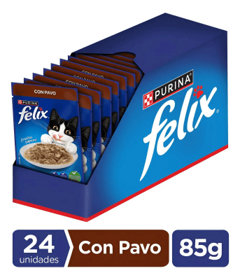 CAJA SACHET FELIX PAVO 24 UN X 85 GR