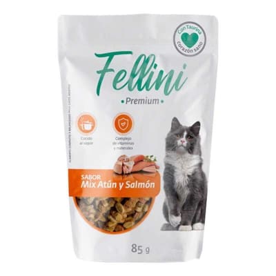 FELLINI MIX ALIMENTO HUMEDO ATUN Y SALMON 85 GR