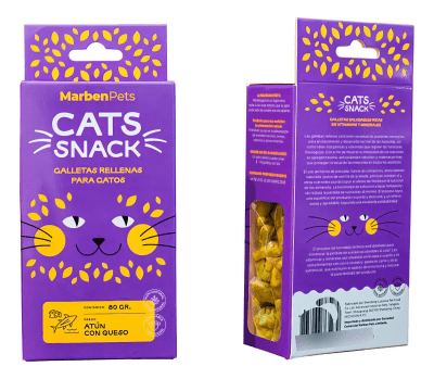 CATS SNACKS GALLETA RELLENA ATUN CON QUESO 80 GR
