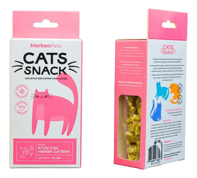 CATS SNACKS GALLETA ATUN CON HIERBA GATERA 80 GR