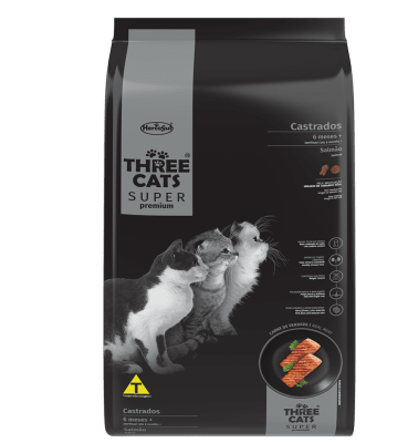 Three Cats Super Premium Gatos Castrados 6 meses + - Salmón (10.1 KG)