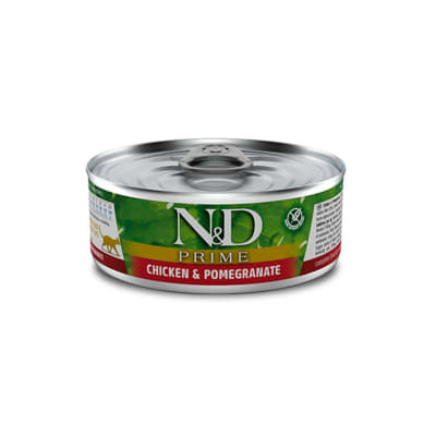 N&D LATA PRIME GATO POLLO Y GRANADA 80 GR