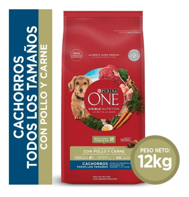 PURINA ONE PERRO CACHORRO TODOS LOS TAMAÑOS POLLO Y CARNE 12 KG