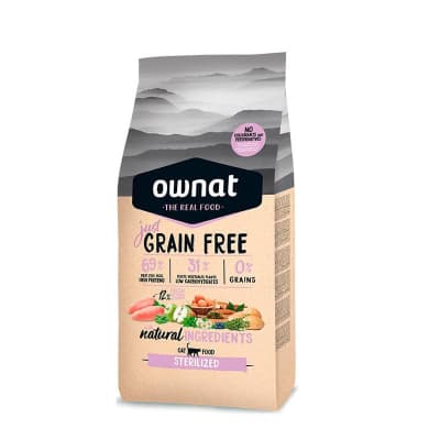 OWNAT JUST GRAIN FREE GATO ESTERILIZADO POLLO 8 KG