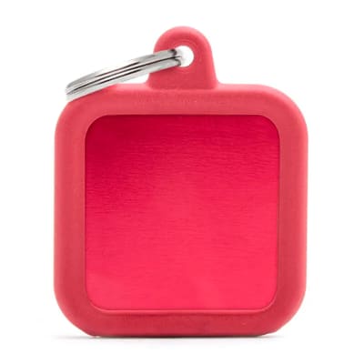 PLACA RED SQUARE ALU RED RUBBER