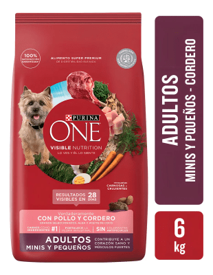 PURINA ONE PERRO ADULTO RAZA PEQUEÑA CORDERO 6 KG