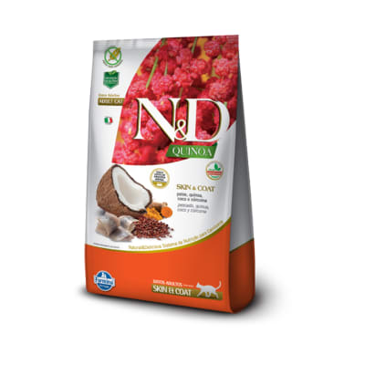 N&D QUINOA FELINE SKIN & COAT PESCADO 7.5 KG