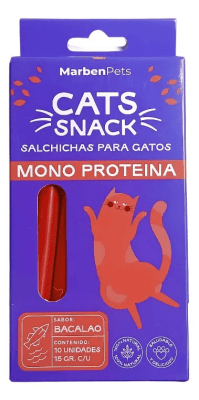 CATS SNACK SALCHICHA MONOPROTEICA BACALAO 15 GR