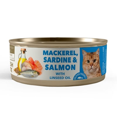 AMITY MACKEREL, SARDINE AND SALMON ADULT CAT WET FOOD 80 GR