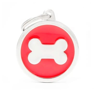 PLACA RED BIG CIRCLE BONE