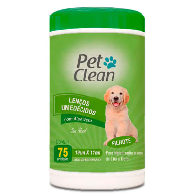 TOALLITAS HUMEDAS PETCLEAN - ALOE VERA PERRO (75UN)