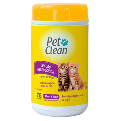 TOALLITAS HUMEDAS PETCLEAN - ALOE VERA GATO (75UN)