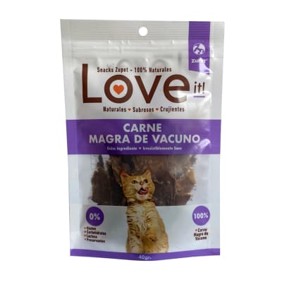 SNACK GATO LOVE IT CARNE MAGRA VACUNO 40 GR