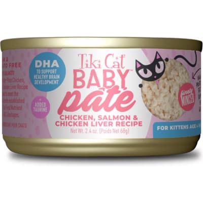 TIKI CAT BABY WHOLE FOODS CHICKEN Y SALMON WET FOOD, 70 GR